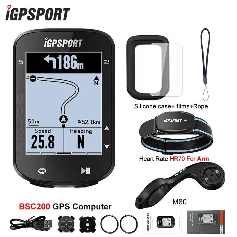 IGPSPORT BSC200 GPS-fietscomputer, Portugees, ANT+, waterdicht, voor fietsnavigatie, draadloze kilometerteller.