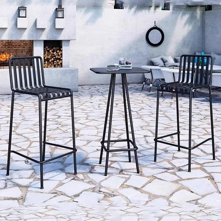 

Outdoor wrought iron table and chair set shop cafe table and chair combination balcony villa leisure negotiation table and chair