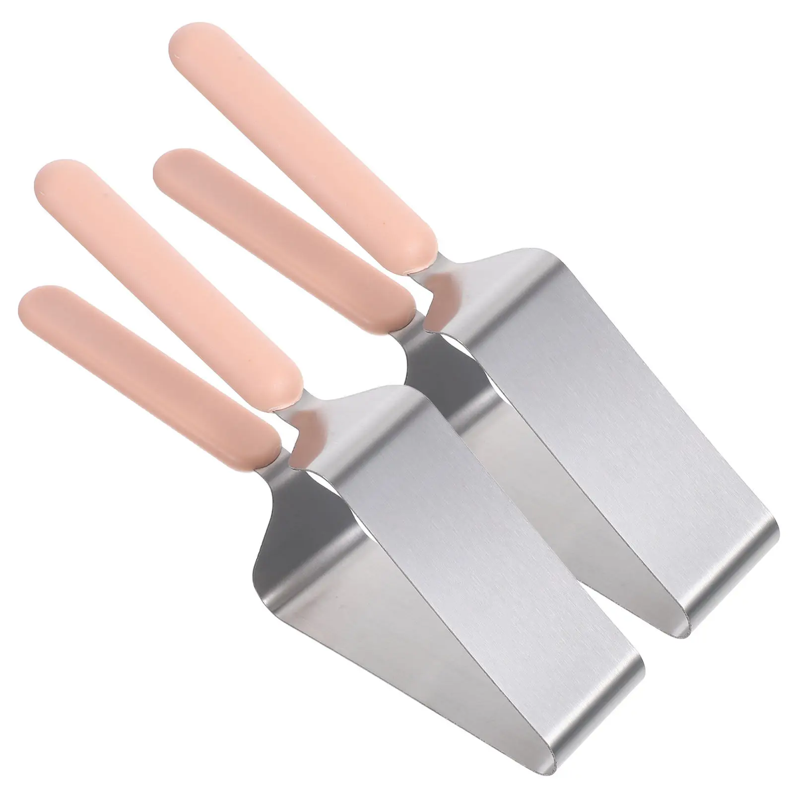 2Pcs Stainless Steel Triangular Cake Transfer Tool Ergonomic Non Slip Handle Cake Cutting Tool for Home Bakery