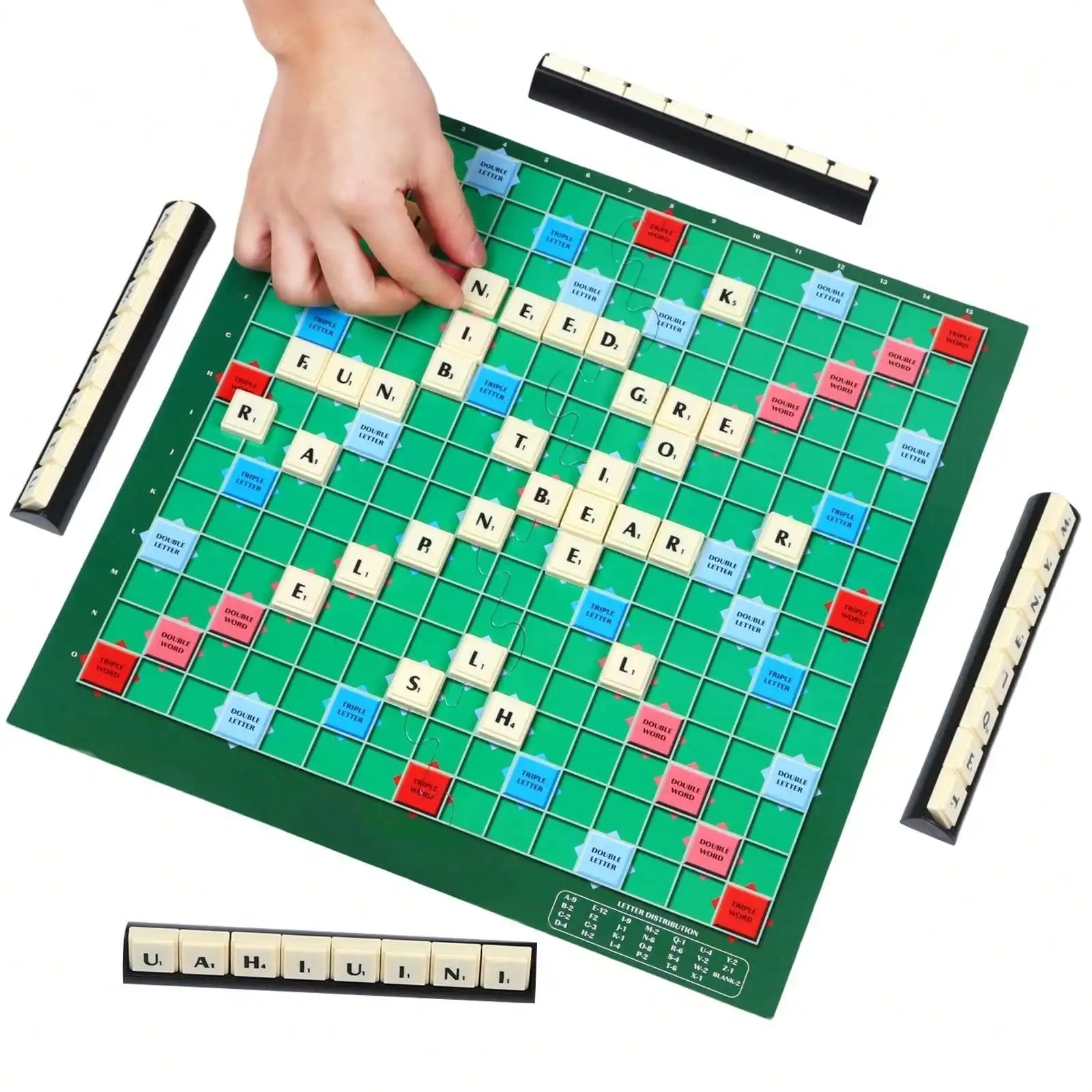 Jogo de Tabuleiro Inglês Scrabble, Quebra-Cabeças, Solitário, Xadrez Alfabeto, 2-4 Jogadores, 1Pc