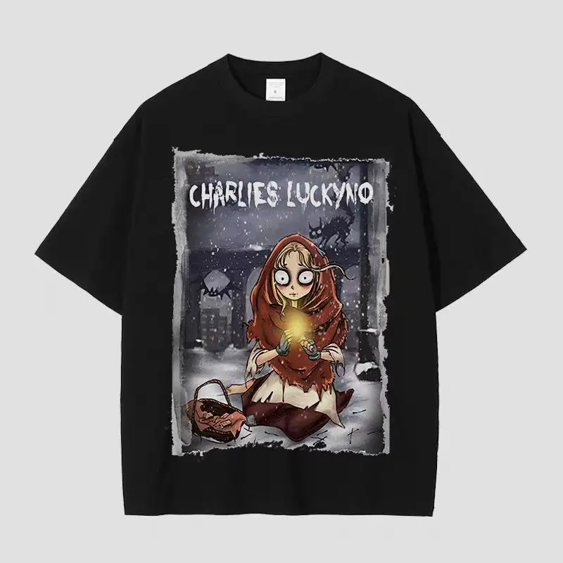 

Темно-европейская и американская модная звезда с зеленым сказочным экологическим принтом, свободная футболка с короткими рукавами для пар