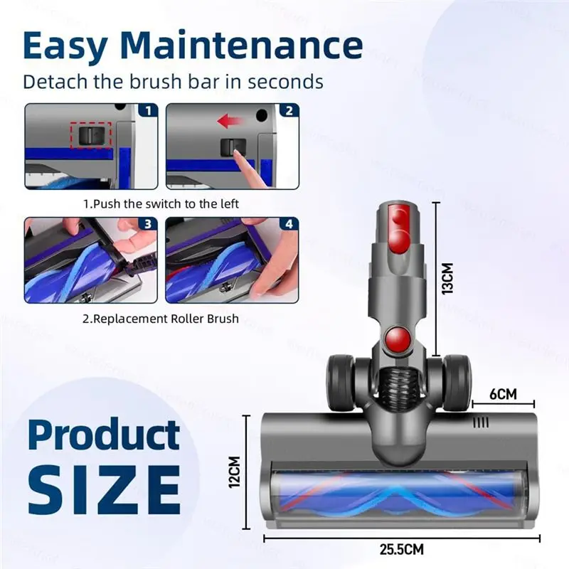 BABZ Electric Floor Brush Replacement for Dyson V12 Detect Slim V10 Digital Slim Vacuum Cleaner with Green LED