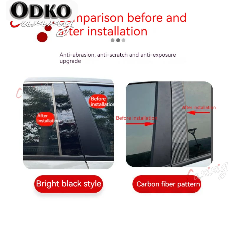 8Pcs Car Pillar Posts Window Door Moulding Trims Sticker  Fit For Nissan Qashqai J11 2016 2017 2018 2019 2020-2022 Glossy Black