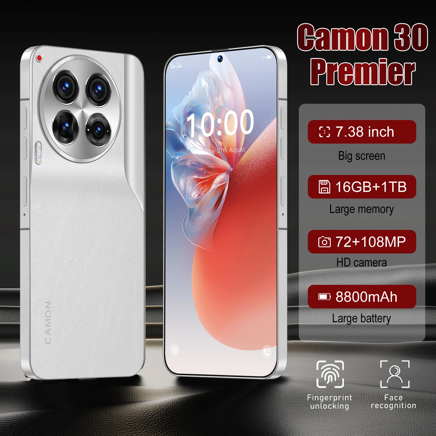 Global Version Camon 30 Premier Smartphone 5G Android 7.3-inch 16GB+1TB  Dual SIM 8800mAh 72+108MP Camera Original Mobile phones