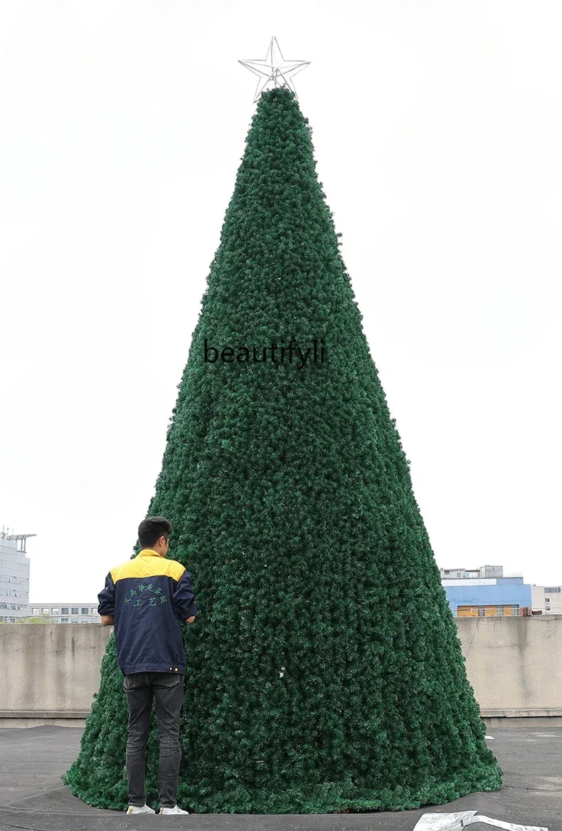 Large Christmas tree outdoor frame bare tree shopping mall Christmas decoration scene arrangement