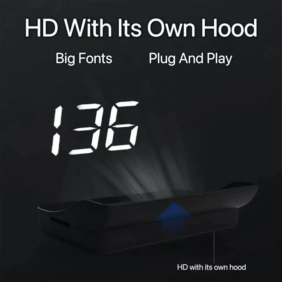 M2 헤드 업 디스플레이 자동차 범용 속도계 KMH/MPH HUD USB 케이블 플러그 앤 플레이 GPS 및 Beidou 듀얼 위성 시스템