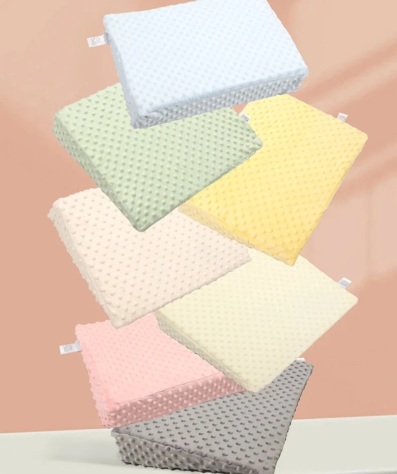 

Baby Pillow for Anti-Spitting Milk Breathable Non-Slip Newborn Head Support Cushion with Slope Design Infant Memory Foam Pillow