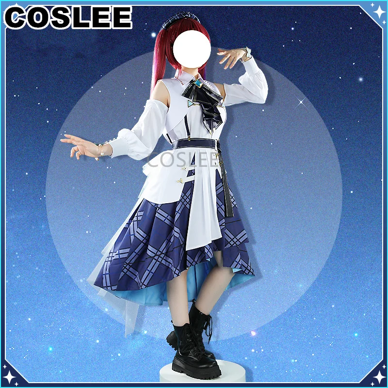 COSLEE VTuber Hololive Blue Journey All Members Houshou Marine Hakui Shiranui Lovely Dress Cosplay Costume Party Outfit Women