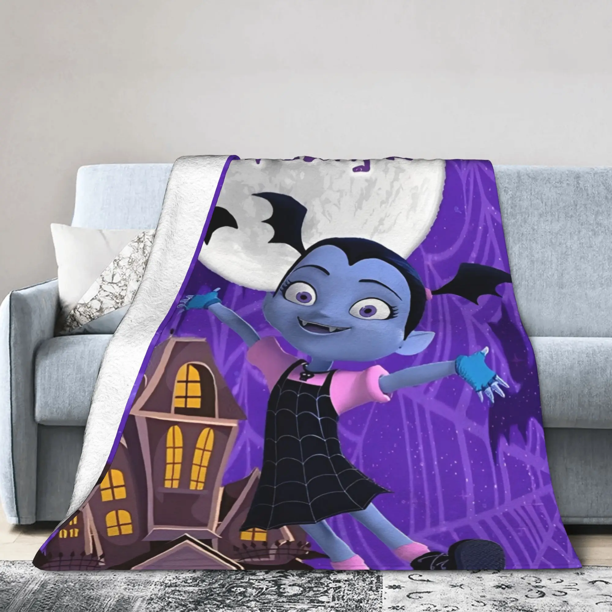 الجدة تصميم vampirina في سن المراهقة مصاص دماء البطانيات خفيفة الوزن رقيقة الصوف مريحة رمي بطانية آلة قابل للغسل #2