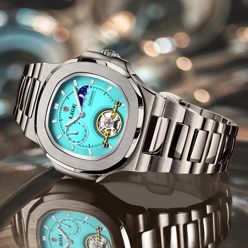 Imagen 2 del producto 2024 nuevo reloj de negocios para hombres LIGE marca superior de lujo Tourbillon reloj automático hombres moda deportes relojes de pulsera mecánicos para hombres