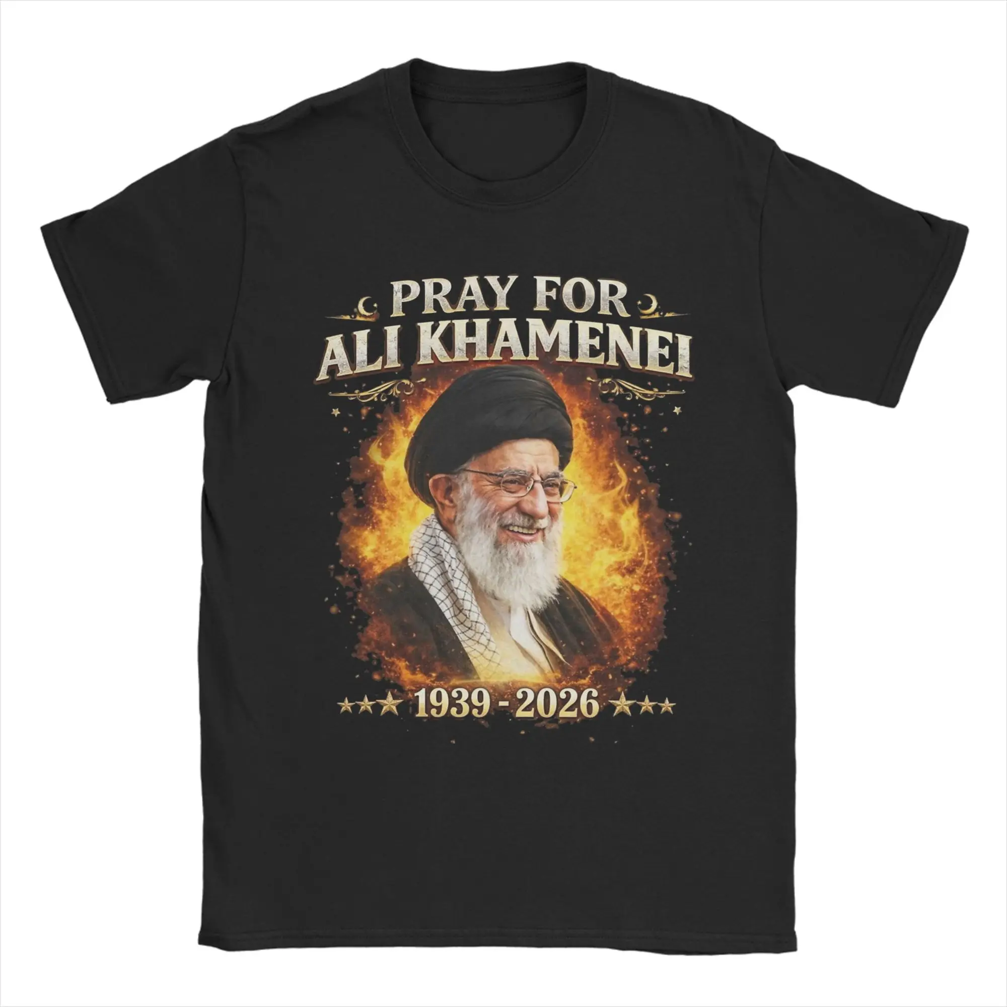 Men Women RIP Ayatollah Ali Khamenei 1939 - 2026 A Brave Leader Of Iran T Shirt Pure Cotton Graphic Printed Tee Shirts Clothing
