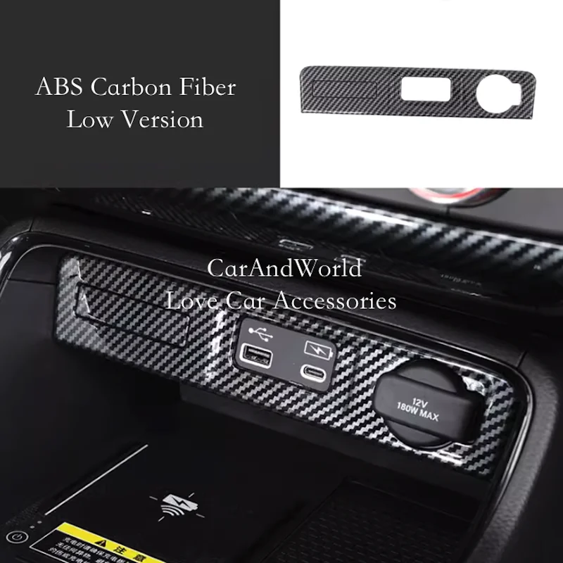 

Carbon Fiber Gear Shift Knob Head Cigarette Lighter USB Panel Cover Garnish Trims Car Accessories For Honda CRV CR-V 2022-2025