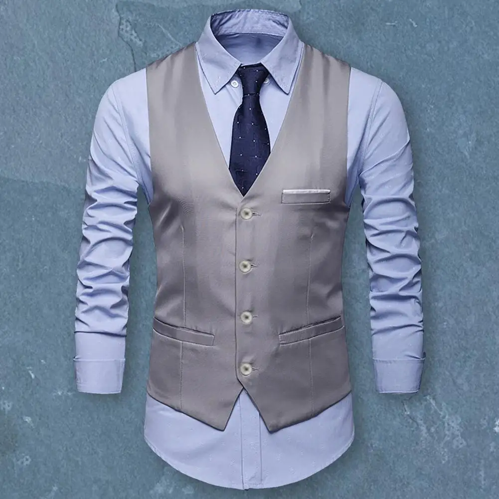 Colete casual de terno de negócios masculino, monocromático, estilo coreano, vestido de padrinhos, fino, novo