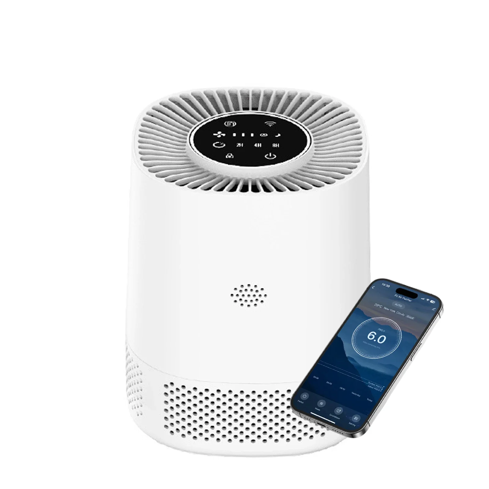 

Indoor Smart Air Purifier With 3-stage Filtration, Ionization Technology And PM2.5 Detection, Efficiently Detect And Remove Harm