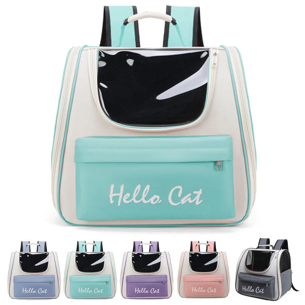 NEW Transparent Backpack Cat Handbags Tulle BreathablePortable Safety Pet Backpack Oxford Fabric Outing Dog Transport Bag Pet