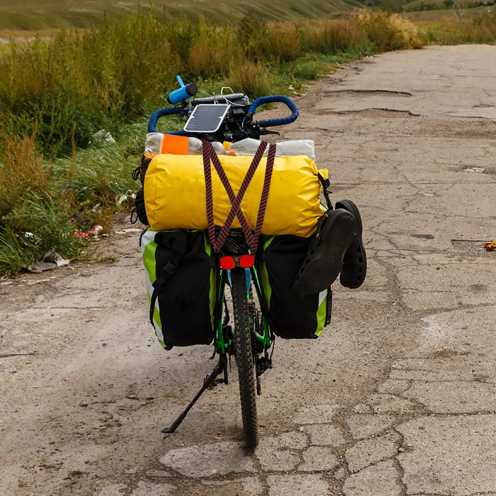 

1 шт. Премиальный эластичный ремень для крепления груза на заднее сиденье велосипеда/электровелосипеда, прочный фиксирующий ремень-натяжитель для багажа