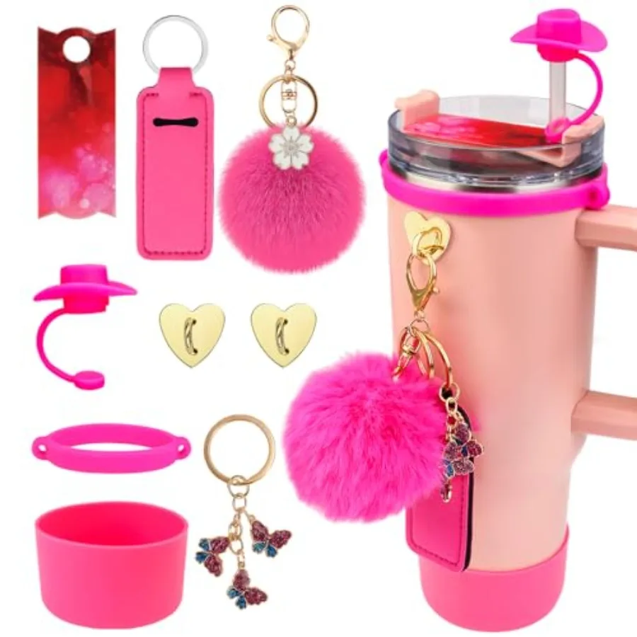 

Набор аксессуаров для чашек из 9 предметов для чашек 30 унций, 40 унций, включая стакан, тарелка для бутылки с водой, ремешок с ручкой, силиконовый ремешок для чашки, чехол для чашки Ho