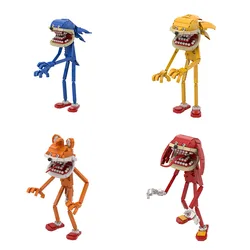 MOC Animated Figure Sonices Model Building Blocks Horror Sinful Hedgehog Action Figure Assembling Bricks Toy Halloween Gift
