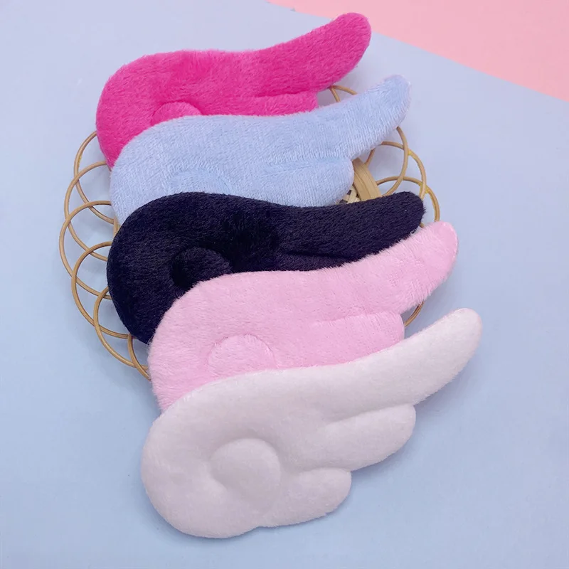 24Pcs 10x4.8CM Large Plush Angel wings Padded Applique For Hair Clip Accessories Shoes Hats Socks Decoration Patches