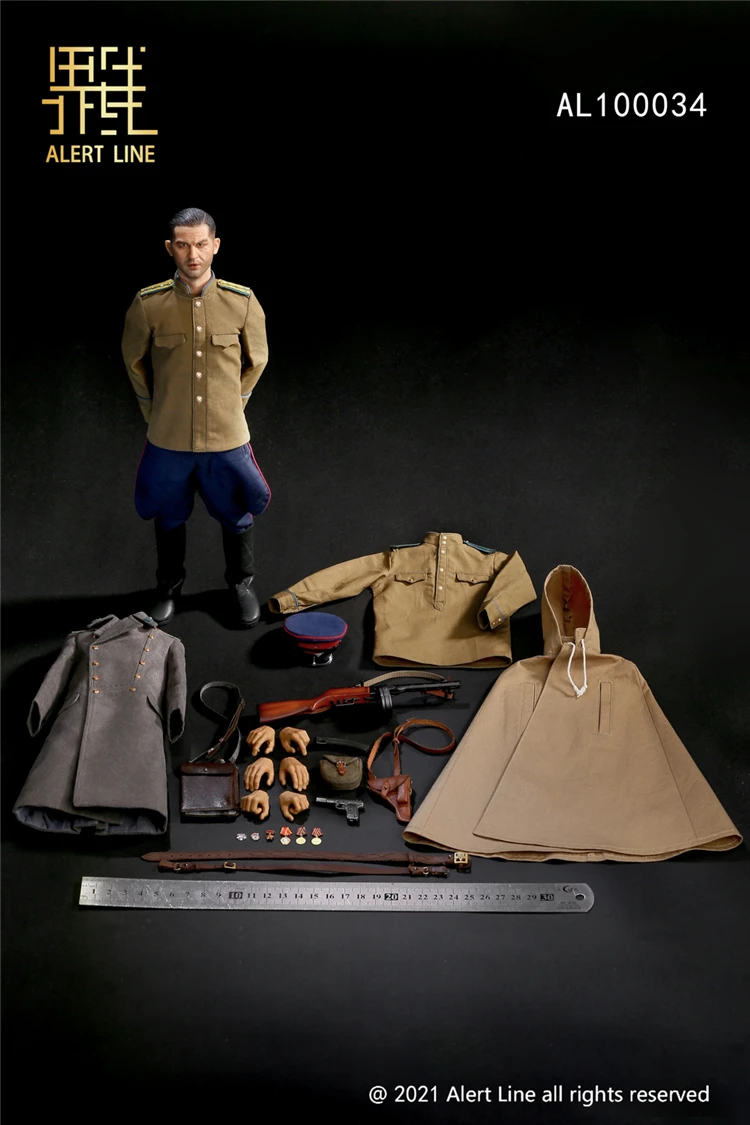 Linha de alerta al100034 1/6 escala wwii união soviética nkvd oficial tom hardy figura ação boneca militar modelo brinquedos