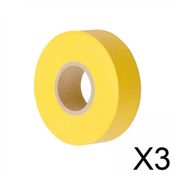 Hazardous Area Marking Tape Yellow PVC Flagging Ribbon Survey Trail Tape 45m Easy Use for Workplace Boundary Tree Branches