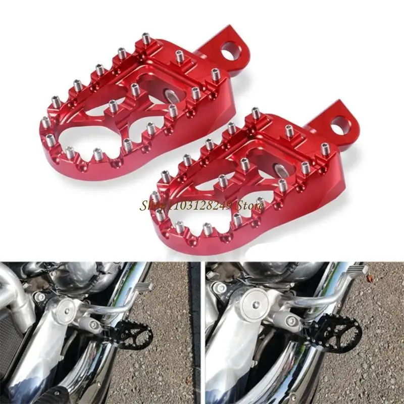 

N5KD 2Pcs Motorcycle Footrests Replacement Universal Aluminum Alloy Rear Pedals Set