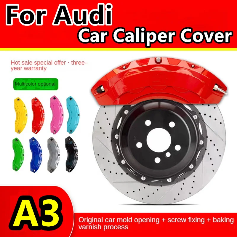 For Audi A3 Car Brake Caliper Cover Aluminum Metal Kit Fit TDI 2013 2014 40 TFSI 2.0T quattro 2014 2015