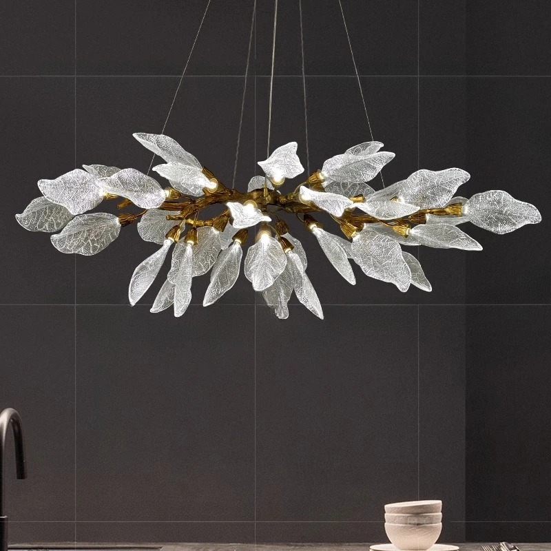 

Итальянский свет, роскошный подвесной светильник для ресторана, креативный дизайнерский абажур с листьями, отель, вилла, гостиная, светодиодный подвесной светильник, декор