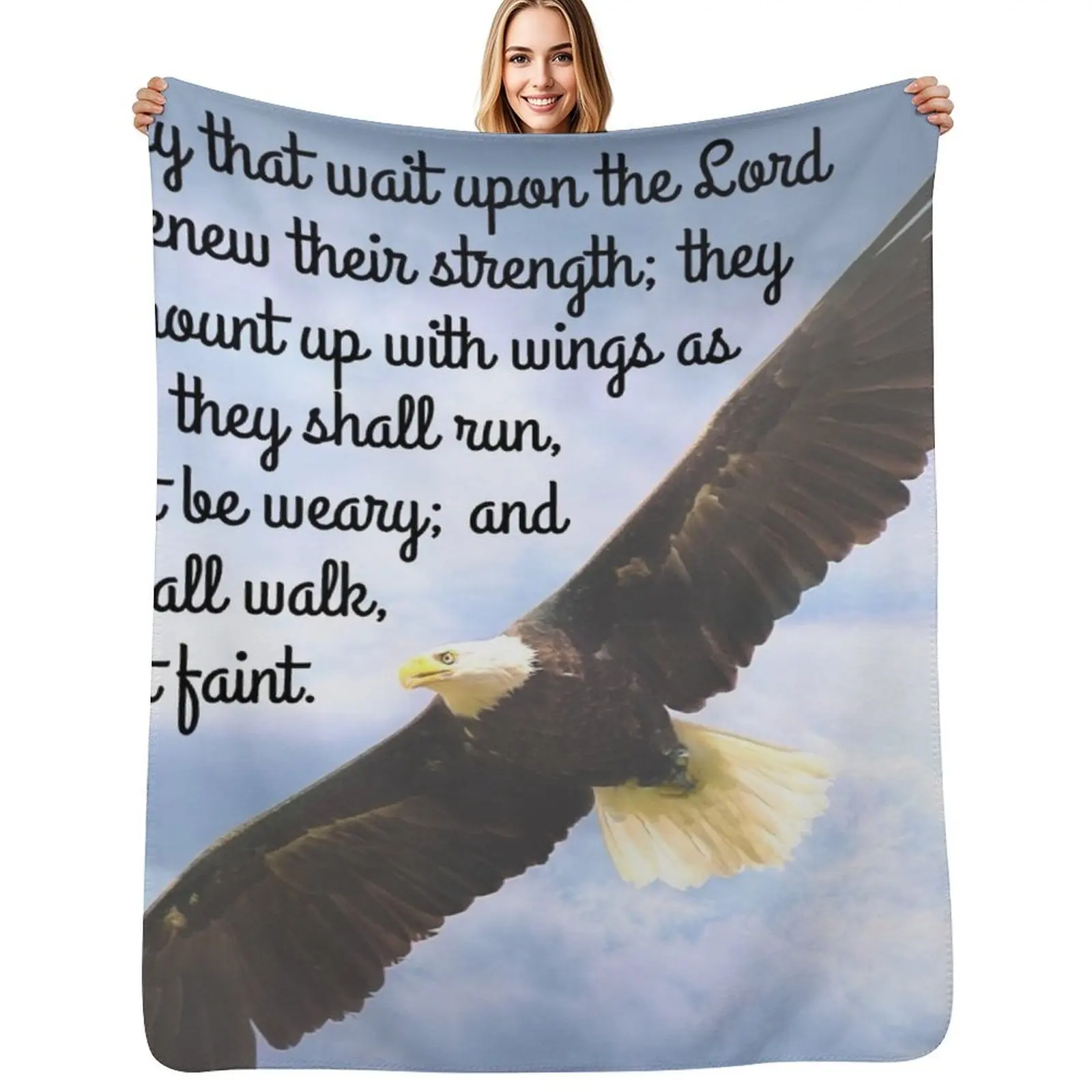 

Isaiah 40:31 Throw Blanket Warm Accent Blanket for Living Room Decoration