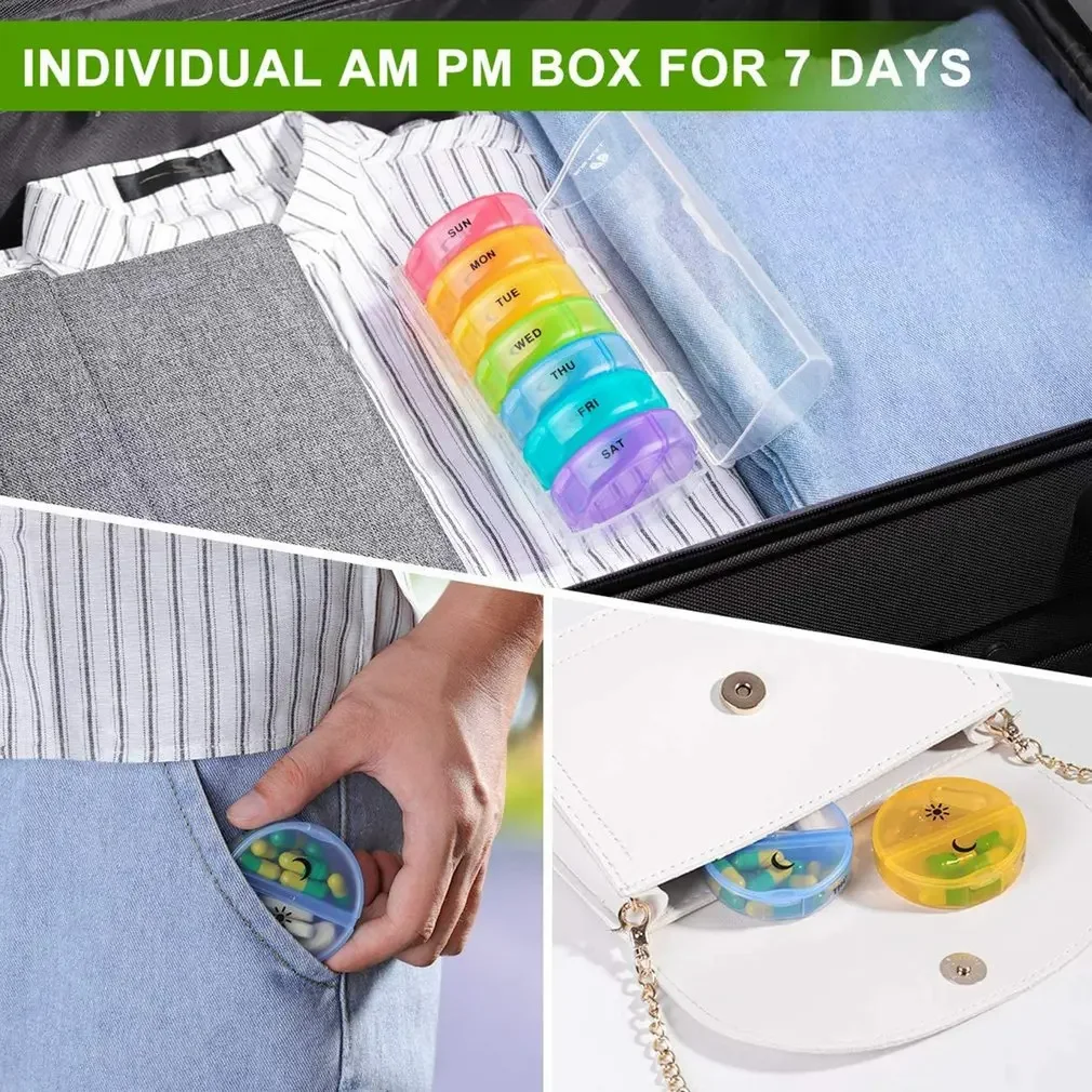 Weekly Medicine Storage Organizer Pill Box Holder Container Pill Case Medicine Tablet Portable Dispenser Organizer