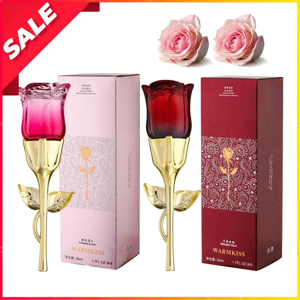 Perfume de rosa de medianoche para mujer, 50ml, aroma Floral de rosa romántica, elegante Spray corporal de larga duración, regalo de cumpleaños para citas