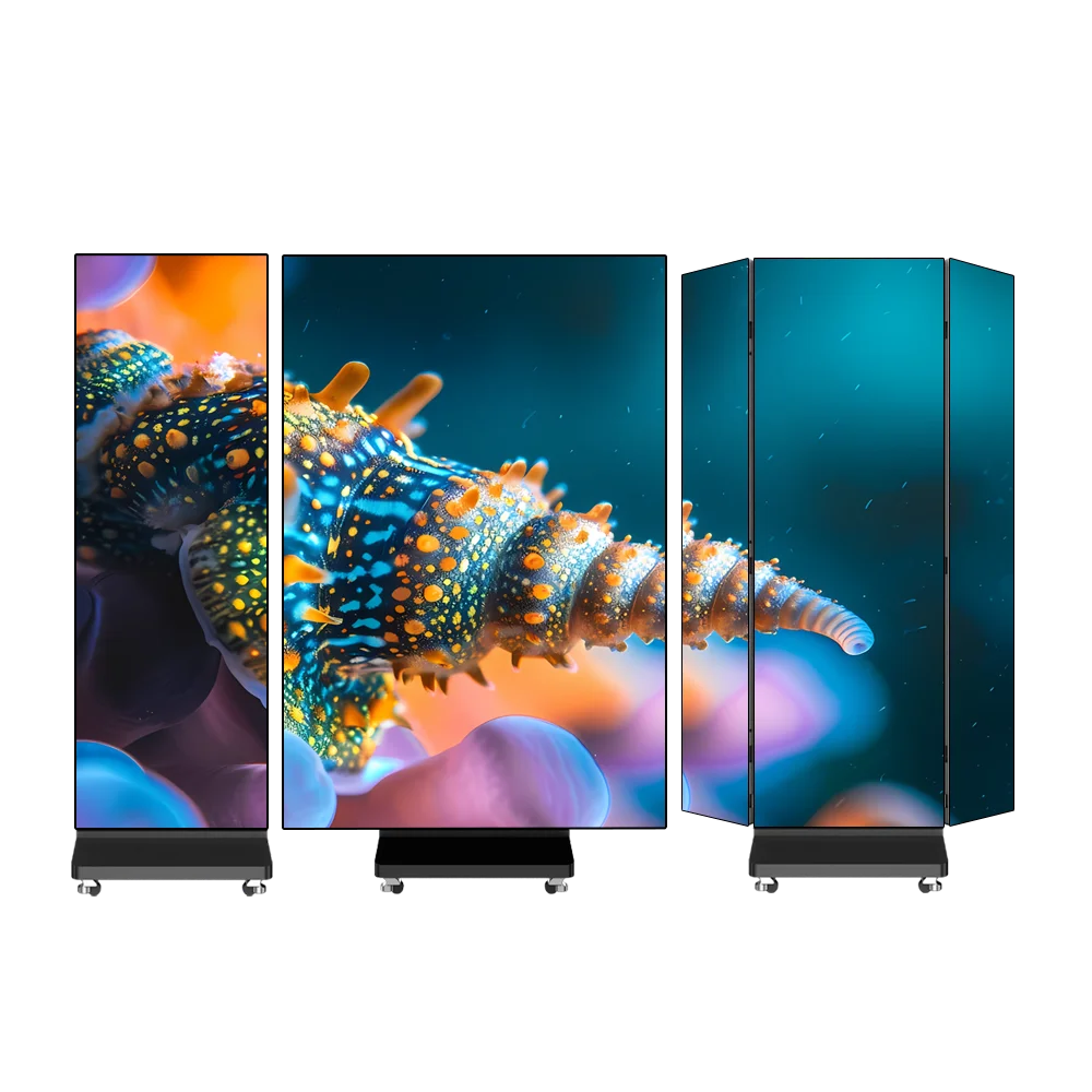 Picture 5: Foldable Double Sided Seamless Splicing Indoor LED Standing Poster Screen