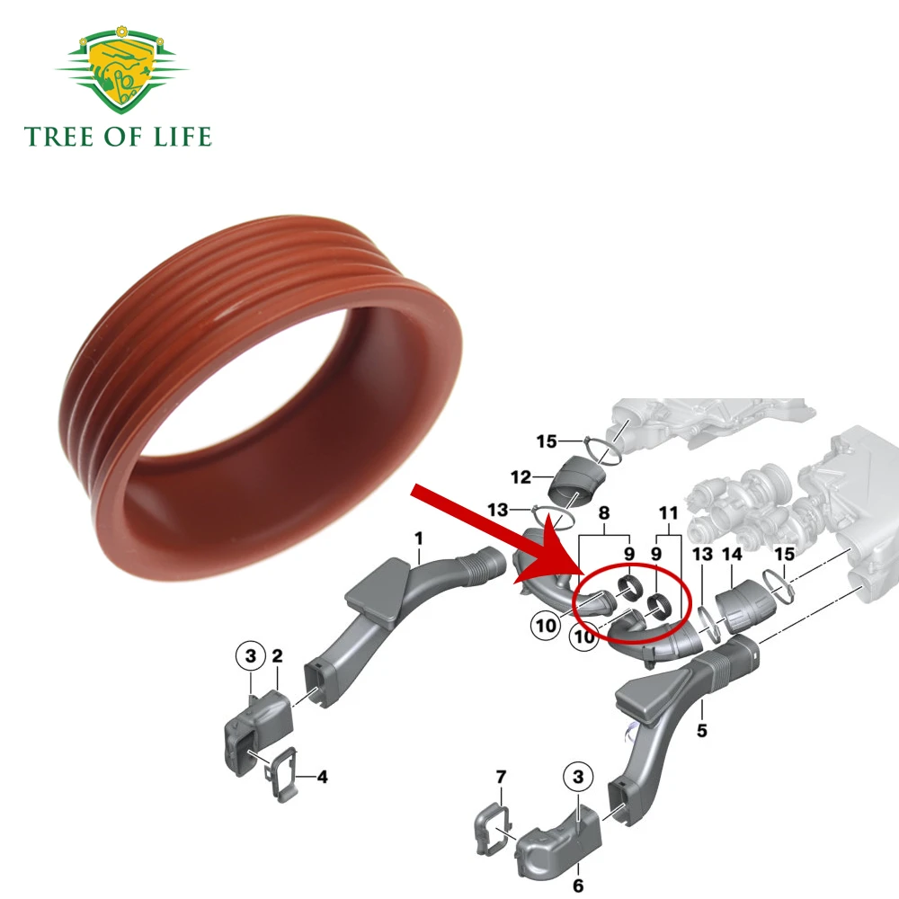 Верхние уплотнения впускного и сапуна турбонаддува для F01 F02 F06 F07 F11F12 550i GT 650i 750Li 750i Alpina B6 B7 2011+ 13718655216 01580400