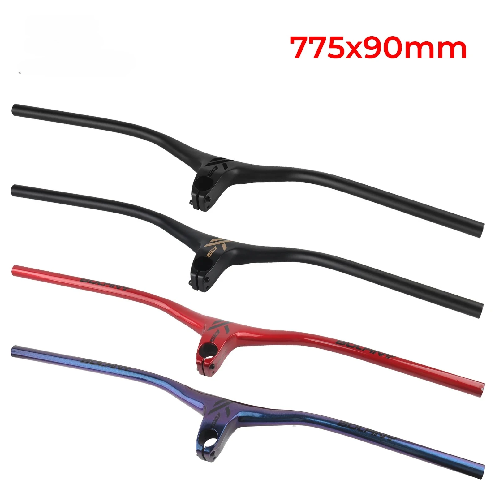 

Mtb Handlebars Integrated Handlebar 775x90mm For Mountain Bike Reduce Resistance Aluminum Alloy Bike Handlebar 28.6mm