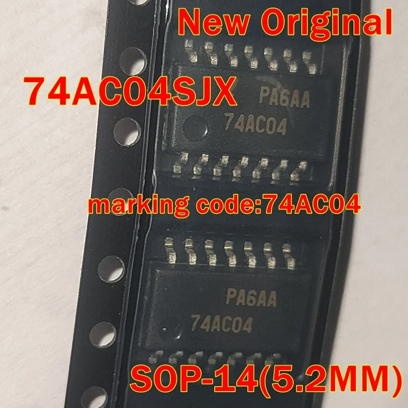

1pcs to 100pcs 74AC04SJX SOP-14(5.2MM) New Original marking code:74AC04 Hex Inverter