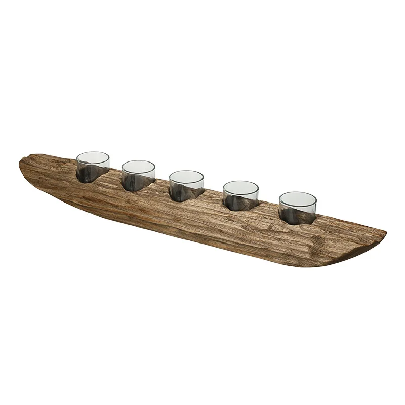 

New Chinese-style wabi sabi creative boat-shaped incense wood ornaments clubhouse entrance desktop decorative arts and crafts