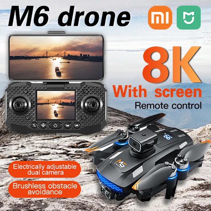 

Xiaomi Mijia M6 Drone 8K Pro with 5G WIFI FPV 4K HD Camera Screen Remote Control for Professional Aerial Shots RC Children's Toy