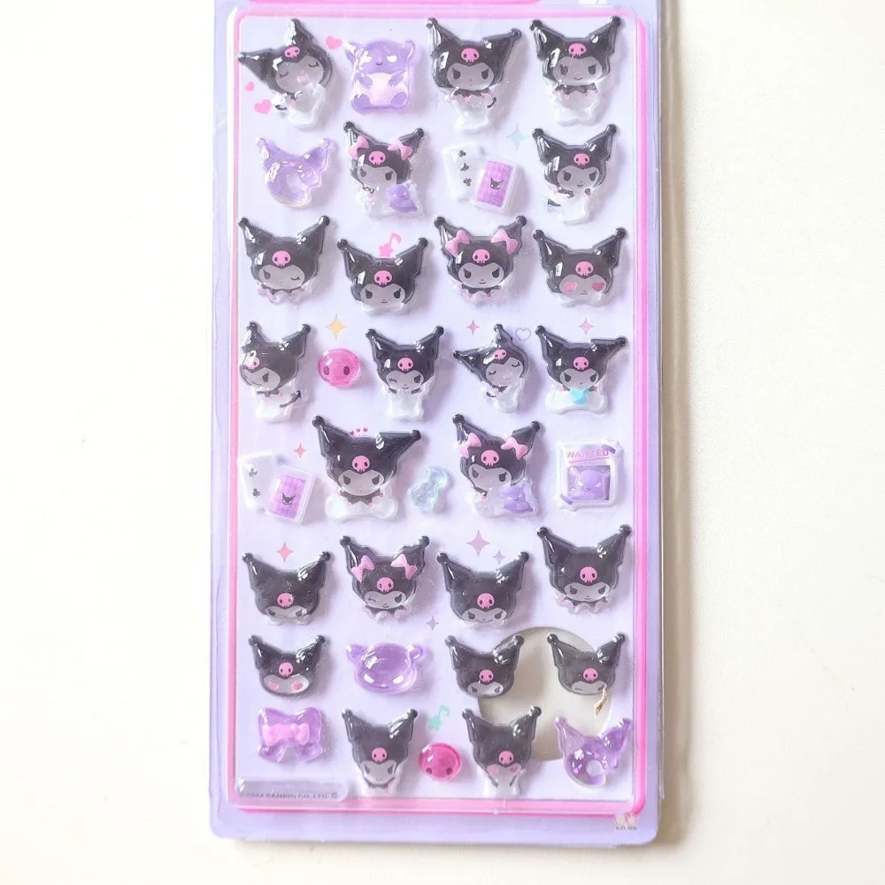 Cute Anime Hellokitty Kuromi Cinnamoroll 3D Sanrio Stickers Transparent Jelly Crystal Decorative Sticker Phone Case DIY Kids Toy image 6