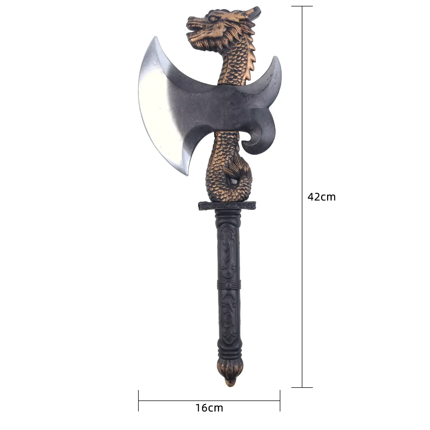 42*16cm  Design Halloween Dragon Shield Axes Cosplay Party Weapons Medieval  Tomahawk Realistic Halloween Hand Axe