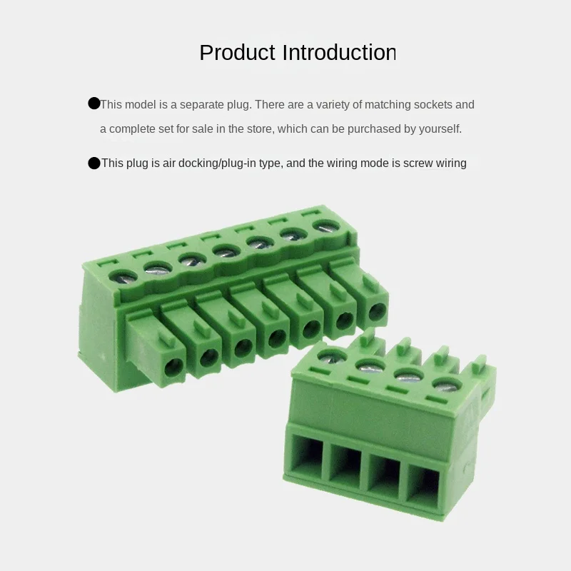 10pcs  HJXY  15edk-3.5mm/3.81mm plug-in green terminal plug 2EDGK terminal hole end 2p-24pin