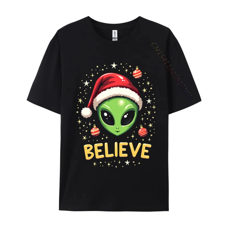 I Want To Believe Aliens Ufo Area 51 Roswell Alien Christmas T-Shirt Tees For Men Loose Custom T Shirt