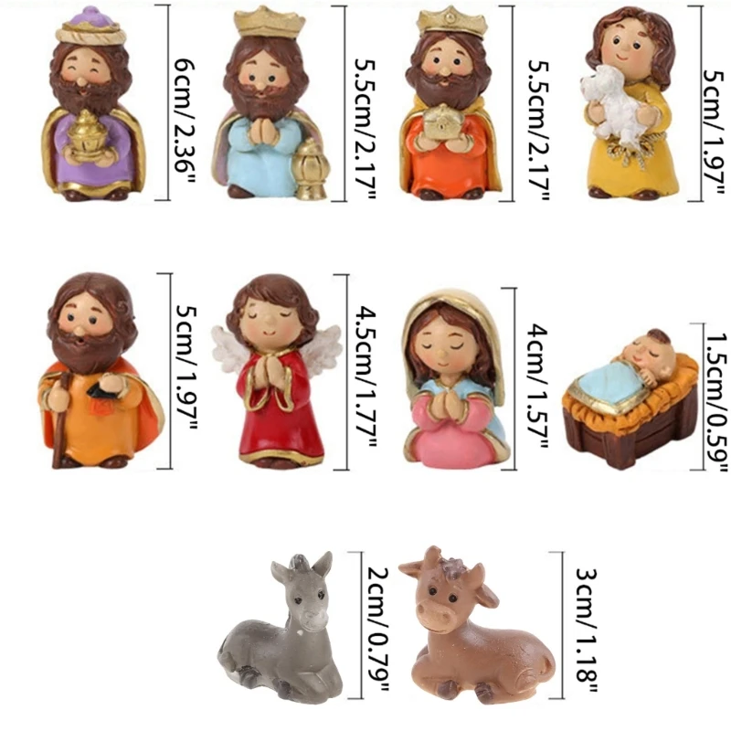 Christmas Manger Decoration Set Baby Jesus Statues Resin Art Crafts