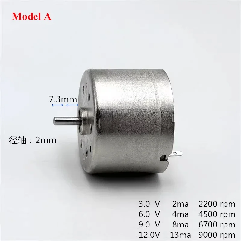 RF-310 Mini 310 Motor DC 3V-12V 5V 6V 9V Micro 24mm Round Spindle Motor Silent Low Current DIY Hobby Toy Fan Model