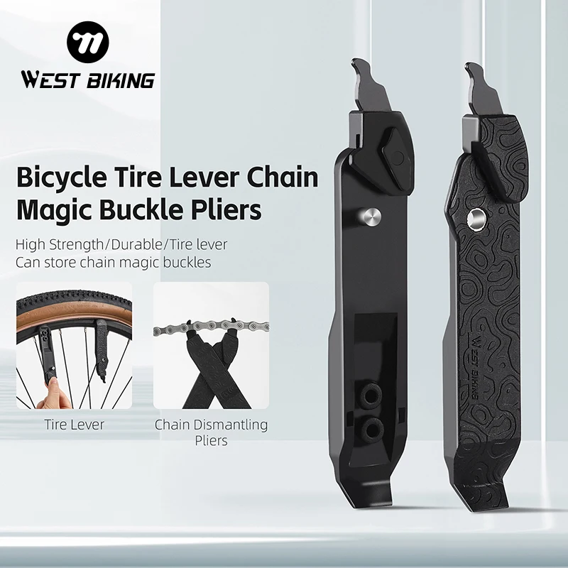 WEST BIKING Bicycle Tyre Spoon Multitool Chain Buckle Pliers MTB Road Bike Tire Disassembly Levers Master Link Chain Pliers Tool