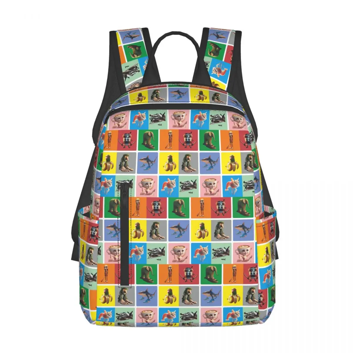 イタリアのブレインロットアノーマリーバックパックデイパック大容量子供用ブックバッグスクールバッグショルダーバッグ男性女性用