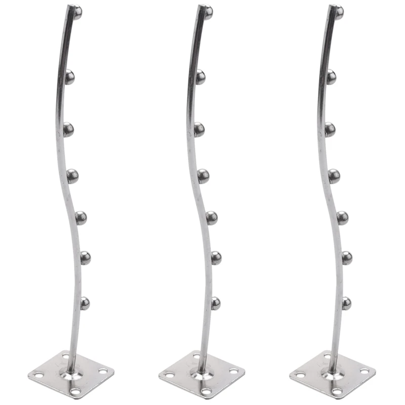 

3X Wall Mount Waved Waterfall Hanger Rack 7 Beads Garment Display Hooks