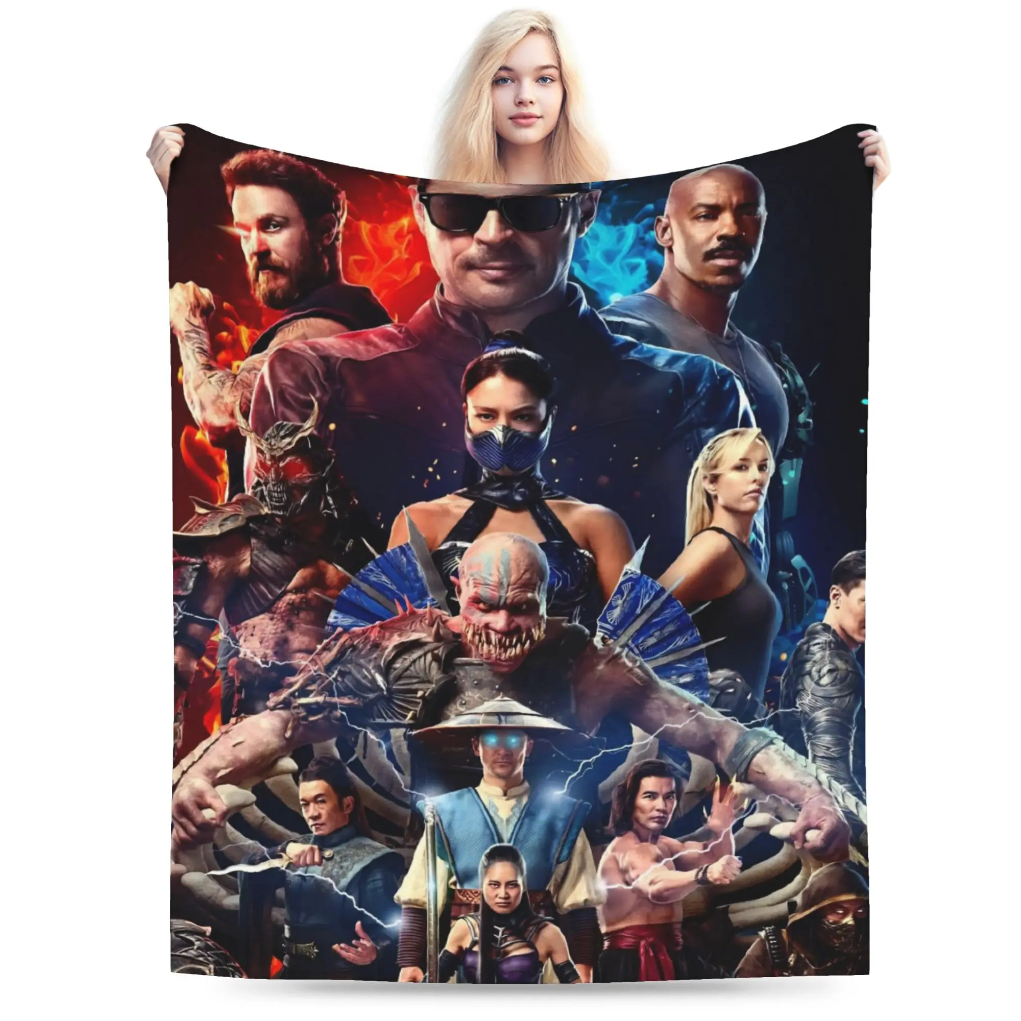 Mortal Kombat II Moive 2026 Blanket Cozy Soft  Throw Blankets for Bed 50x60 Inch Multiple Sizes Rug Piece