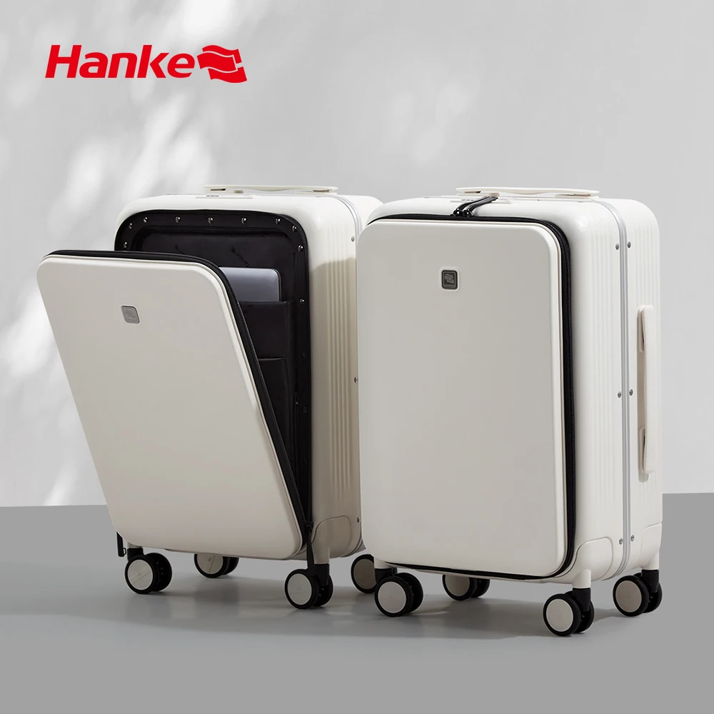 Hanke 2022 Nieuw Ontwerp Bagage Zakenreiskoffer Carry On Boarding Cabine Trolley Case Pc Materiaal Rolling Spinner Wielen