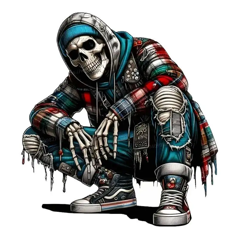 

Hip Hop Skeleton Car Sticker Vinyl Decal Waterproof Rear Window Motorcycle Camper Bumper Truck Laptop Decoration SH1062