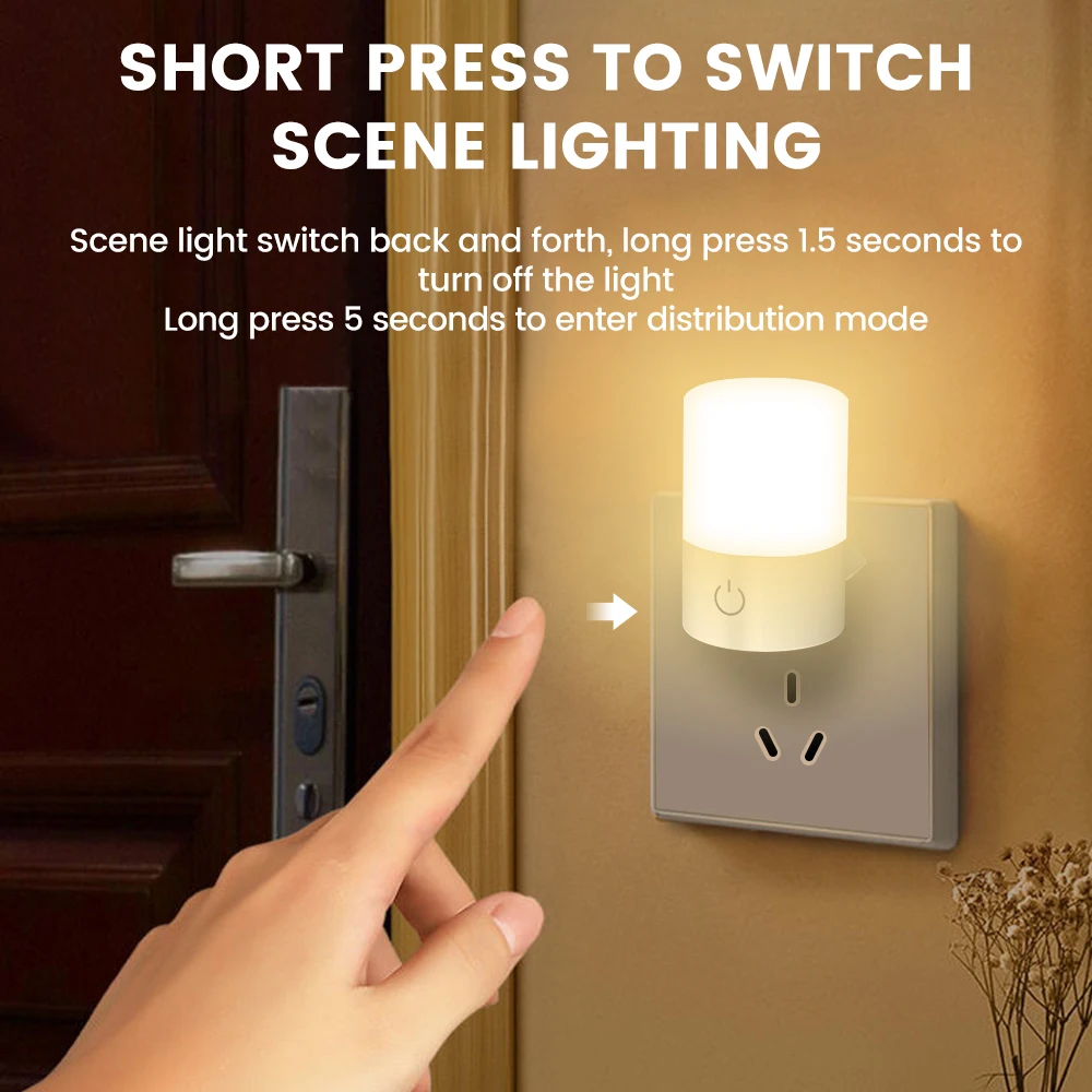 Ac 110-220V Led Plug-In Scenario Nachtlampje Dual-Mode Wifi Plus Bluetooth Communicatie Protocol Control Lamp Cadeau Voor Kinderen